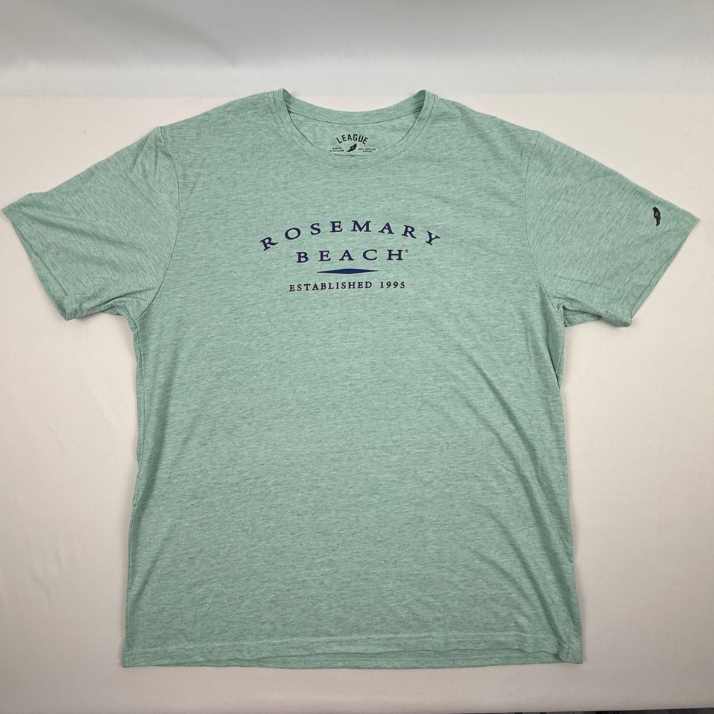 League Rosemary Beach Mens Large Green Heather Graphic T-Shirt 072321DRM100-356